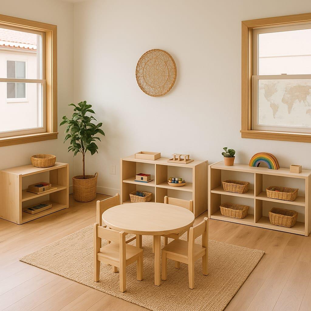 Environnement Montessori chaleureux et pens&eacute; pour les enfants